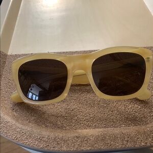 The Hundreds Totally Rad Phoenix Vinatage Y2K Cream Sunglasses with Dark Lenses